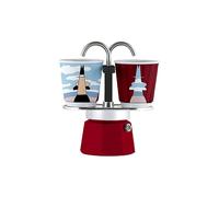 BIALETTI Espresso Mini Express 2 Tasses Rouge Décor rouge