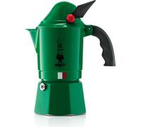 Bialetti Espressokocher Break Alpina für 3 Tassen, Espresso, Espressokanne, Kaffeebereiter, Aluminium, Grün, 130 ml, 2762