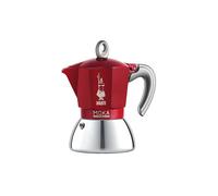 Bialetti - Moka Induction, Cafetière Moka, Convient à Tous Les Types de Plaques de Cuisson, 4 Tasses d'Espresso (150 Ml), Rouge