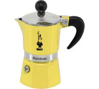 Bialetti Espressokocher Rainbow für 1 Tasse, Espresso, Espressokanne, Kaffeebereiter, Aluminium, Gelb, 60 ml, 4981
