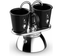 Bialetti Espressokocher Set Mini Express Induktion, 3-tlg., für 2 Tassen, Espresso Kocher, Kaffeebereiter, Schwarz, 90 ml, 7310