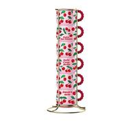 Bialetti Fruit | Lot de 6 tasses empilables thème cerises | Tasses à café