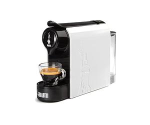 Bialetti Gioia, Macchina à Caffè Espresso pour Gélules en aluminium, Supercompacte, Réservoir de 500 ml, 1200W, Blanc