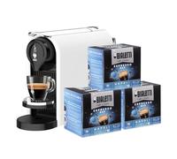 Bialetti Gioia PLUS, Machine à café expresso pour capsules en aluminium, avec 48 capsules, fonctionne exclusivement avec des capsules, blanc