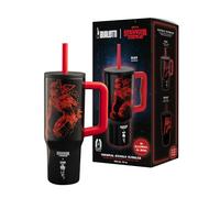 Bialetti Gobelet isotherme avec anse Stranger Things, 900 ml - couvercle avec paille, brille dans le noir, maintien parfait de la température, non compatible lave-vaisselle