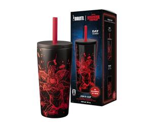 Bialetti Gobelet isotherme Stranger Things, 900 ml - couvercle avec paille, brille dans le noir, maintien parfait de la température, non compatible lave-vaisselle