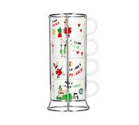 Bialetti Italia - Set of 4 Cappuccino Cups with Stand Bialetti