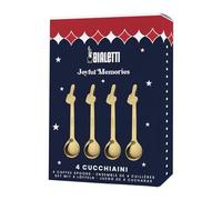 Bialetti Joyful Memories coffret cadeau de 4 cucchianes or, acier inoxydable