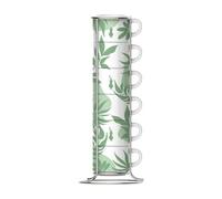 Bialetti Lot de 6 tasses à café 29597 Blanc Vert Porcelaine 90 ml (6 unités)