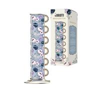 Bialetti Lot de 6 tasses empilables Bridgerton en porcelaine 60 ml