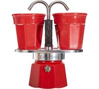 Bialetti - Mini Express Kandisky: Set Moka Comprenant une Cafetière 2 Tasses (90 Ml) + 2 Tasses à Café, Rouge, Aluminium