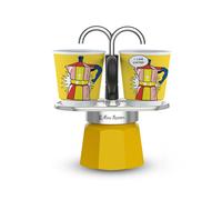 Bialetti Mini Express Lichtenstein Cafetière à moka Argent, Jaune