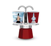Bialetti Mini Express Magritte Cafetière à moka Rouge, Argent