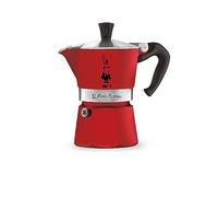 Bialetti - Moka Color : machine à expresso emblématique sur la cuisinière, fait du vrai café italien, pot Moka 1 tasses (60 ml), aluminium, Rouge