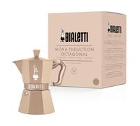 Bialetti Moka Exclusive Octagonal Induction Espresso Maker, Aluminium and Steel, Desert Sand, Gas and Induction Compatible, Made in Italy