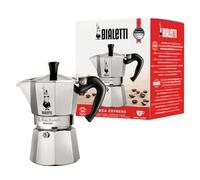 Bialetti - Moka Express: La Cafetière Expresso Iconique, Le Vrai Café Italien, Cafetière 3 Tasses (130 Ml), Aluminium, Argenté