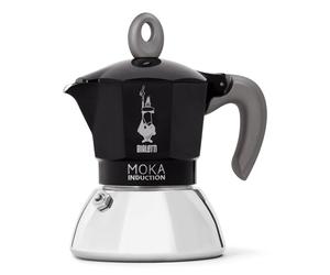 Bialetti Moka Induction Cafetière à moka 0,4 L Noir, Argent