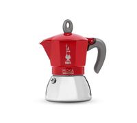Bialetti Moka Induction Caffettiera 4 Tazze Espresso Rouge en Aluminium