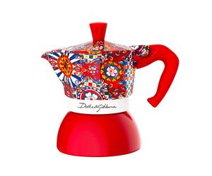 Bialetti Moka Induction Dolce&Gabbana Cafetière à moka 0,09 L Bleu, Rouge, Blanc