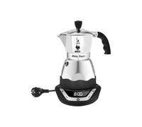 Bialetti Moka Timer, Cafetière électrique avec minuterie intégrée, 3 Tasses, 365W, Noir,145ml