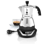 Bialetti Moka Timer, Cafetière électrique avec minuterie intégrée, 3 Tasses, 365W, Noir,145ml