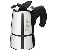 Bialetti - Musa Induction, Cafetière Expresso en Inox, Adaptée à Tous Les Types de Plaques de Cuisson, 1 Tasse (60 Ml), Argenté ( Black, Stainless Steel)