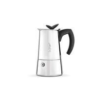 Bialetti - Musa Induction, Cafetière Expresso en Inox, Adaptée à Tous Les Types de Plaques de Cuisson, Marron, 10 Tasses (430 Ml), Argenté