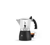 Bialetti New Brikka, Moka pot, la seule cafetière capable de faire un expresso crémeux, 2 tasses (100 ml), Aluminium et Noir