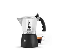 Bialetti New Brikka, Moka pot, la seule cafetière capable de faire un expresso crémeux, 4 tasses (170 ml), Aluminium et Noir
