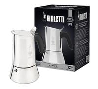 Bialetti - New Venus Induction, Cafetière Expresso en Inox, Adaptée à Tous Les Types de Plaques de Cuisson, 10 Tasses (460 Ml), Aluminium, Argenté