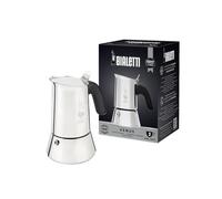 Bialetti - New Venus, machine à café expresso en acier inoxydable, compatible avec tous les types de cuisinières, 2 tasses (85 ml), aluminium, argent (ne passe pas à l'induction)