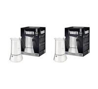 Bialetti - Nouvelle cafetière expresso Venus Induction, Plaque de cuisson en acier inoxydable, Adaptée à toutes les sources de chaleur, 6 Tasses, Aluminium, 235ml,Argent (Lot de 2)