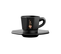 BIALETTI OCTAGONAL CUPS, SET OF 4 CUPS, MATT BLACK AND ROSE GOLD, 75 M