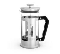 Bialetti Presse à café Preziosa, filtre à piston pour café ou thé, corps en acier inoxydable et récipient en verre borosilicaté, lavable au lave-vaisselle, 350 ml, pour 3 tasses