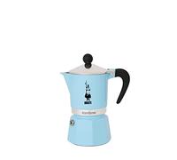 Bialetti Rainbow Caffettiera Colorata, Alluminio, Azzurro, 1 Tazza, Azur