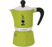 Bialetti - Cafetière Moka Rainbow - en aluminium colorée, verte, 6 tasses