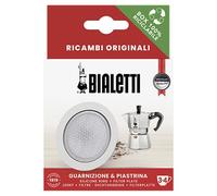 Bialetti Ricambi, Includes 1 Gasket and 1 Plate, Compatible with Moka Express 3/4 Cups, Moka Induction, Orzo Express and Brikka 0800039