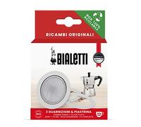 Bialetti Ricambi, Includes 3 Gaskets and 1 Plate, Compatible with Moka Express 12 cups and Moka express 18 cups