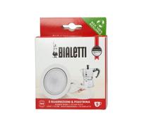 Bialetti Pièces de rechange Moka Express 9 tasses et Dama – 3 joints, 1 plaque, Blanc