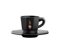 BIALETTI OCTAGONAL CUPS, SET OF 4 CUPS, MATT BLACK AND ROSE GOLD, 75 M