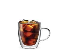 Bialetti Set 2 Verre Double Wall Capri, 350ml, Isolation Thermique, Verre Borosilicaté
