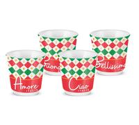 Bialetti - Set de 4 Gobelets Tricolore, Porcelaine, 80 ml / 2.70 oz