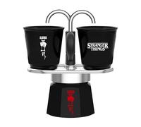 Bialetti Set Mini Express Stranger Things - Cafetière italienne 2 tasses, avec 2 tasses thermosensibles, changent de couleur à la chaleur, non compatible induction et lave-vaisselle