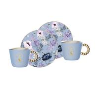 Bialetti Set de 2 tasses et 2 soucoupes Bridgerton Porcelaine 80 ml Bleu céruléen