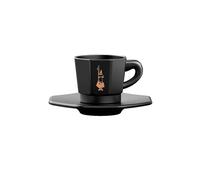 Bialetti Octagonal Cups, Set of 4 Cups, Matt Black and Rose Gold, 75 ML