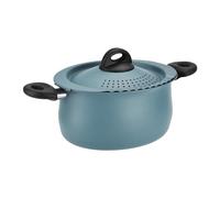 Bialetti Taste of Italy Casserole à pâtes antiadhésive avec couvercle passoire, 5,5 L, bleu sarcelle