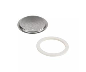 BIALETTI VENUS Cafetière Italienne Induction en Inox Brillant 10 Tasses - Kit 1 joint et 1 filtre