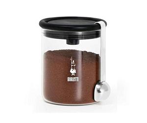 Bialetti Verre à Café Moka 250g (avec Bouchon) Verre, Noir, Transparent.