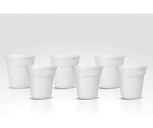 Bialetti Y0TZ502 6 tasses à expresso, porcelaine, blanc, 6 pièces (lot de 1), Weiss