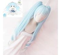 Biamoxer 120cm Snow Miku Cosplay Wigs 2019 VOCALOID Hatsune Miku Long Pigtails Light Blue Synthetic Hair for Adult